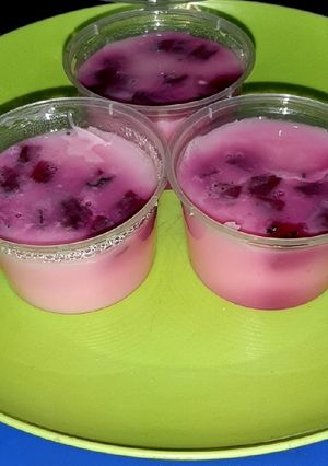 Foto resep Pudding Susu Buah Naga