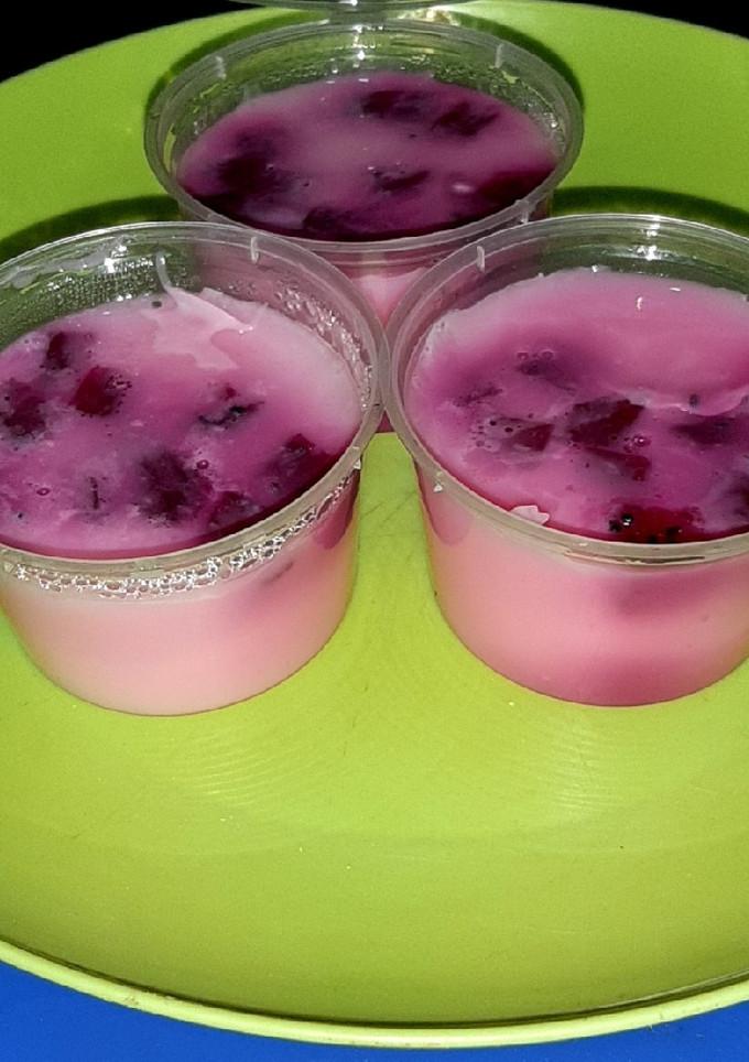 Foto resep Pudding Susu Buah Naga
