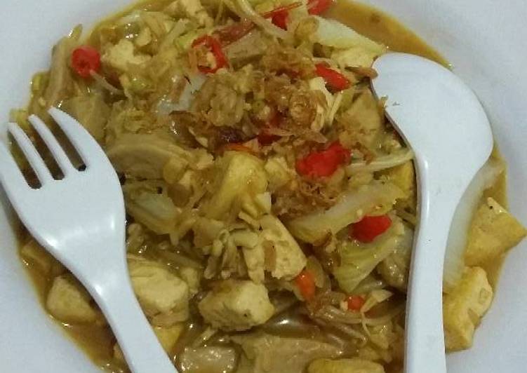 Tumis Tauge Sawi Putih Tahu pakai Pentol