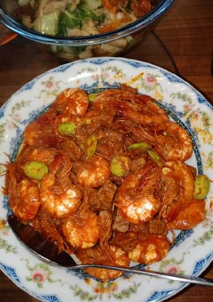 Foto resep Sambal udang petai tempe ada di Dapur Mamah Cantik