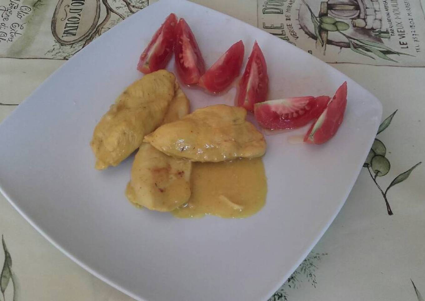 Pechuga de pollo al limón, cúrcuma y jenjibre