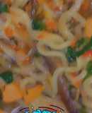 Homemade noodles with greens&veggies