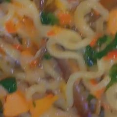 Homemade noodles with greens&veggies A picture of Homemade noodles with greens&veggies.