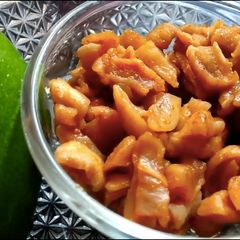 No oil mango pickle A picture of No oil mango pickle.