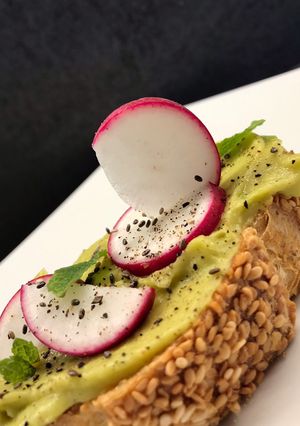 A picture of Avocado and Radish Bruschetta.
