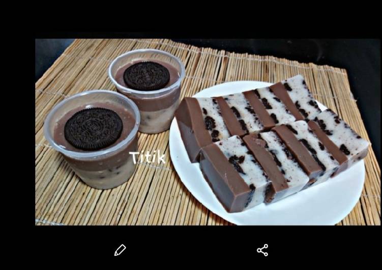 Silky Puding Oreo Milo, 1 sachet agar-agar