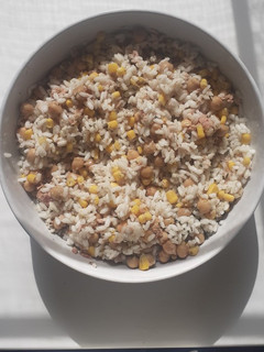 A picture of World easiest rice salad.