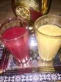 Mango zobo and mango milk shake