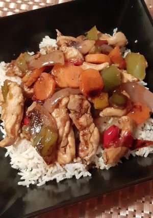 Ázsiai zöldséges csirke recept fotója