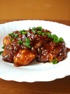 A picture of Stuffed Potato in Chilli Garlic Sauce.