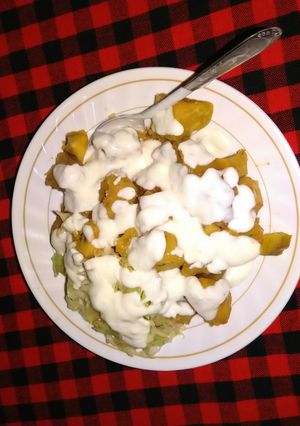 A picture of Creamed Matoke and Sweet Potatoes.