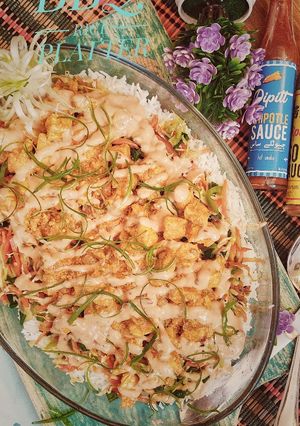 A picture of BBQ RICE PLATTER.