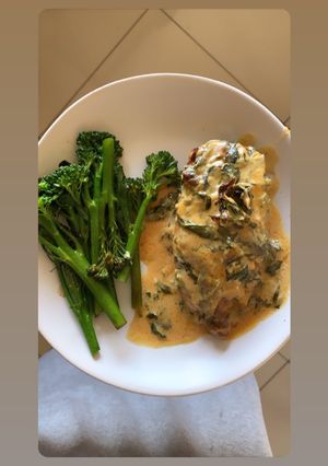 A picture of Keto Friendly - Chicken in Spinach Cheese sauce Baked.