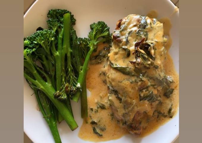 Recipe of Perfect Keto Friendly - Chicken in Spinach Cheese sauce Baked