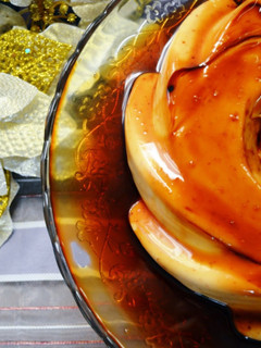 Una foto de Flan de turrón