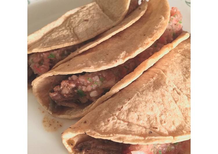 Recipe of Homemade Barbacoa Tacos w/ Cilantro Lime Salsa