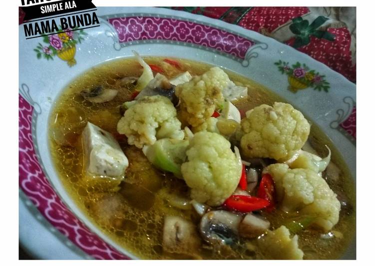 Sayur brukol jamur with tahu putih simple