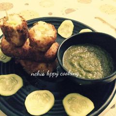 A picture of Cucumber and sama cutlet.