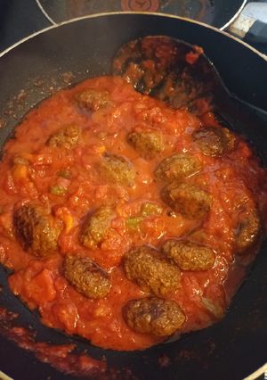 A picture of Beef kofta with homemade ras El Hanout spice mix.