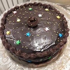 A picture of Eggless Double Layered Chocolate Truffle Cake.
