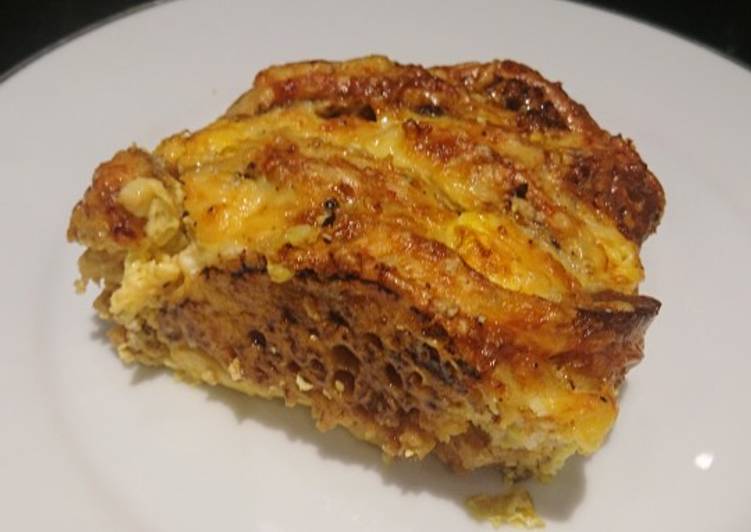 Step-by-Step Guide to Prepare Homemade Cheesey marmite crumpet bake