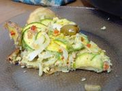 Una foto de tarta de zucchini