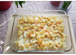 Hình của món Mac&Cheese Nui nướng Phômai.