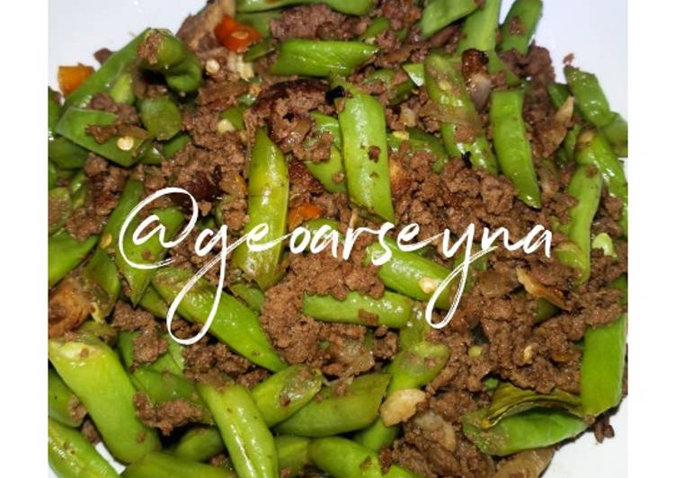 Langkah mengolah Tumis Buncis Daging Giling yang praktis