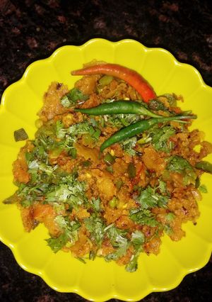 A picture of Roti (Chapati) Poha.
