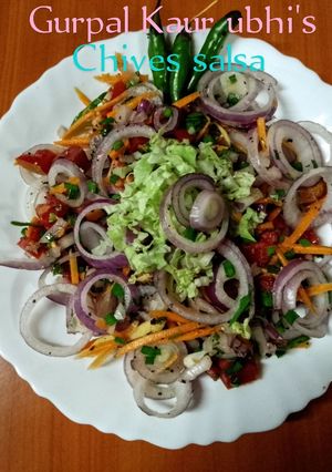 A picture of Chives salad 🥗.