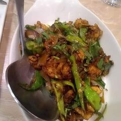 A picture of Dry Chilli Prawns.