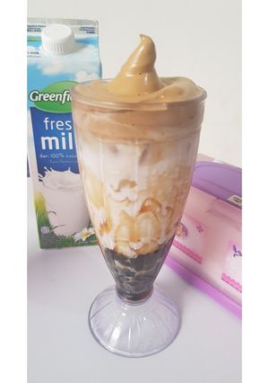 Foto resep Brown Sugar Boba with Fresh Milk and Dalgona Coffe