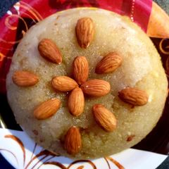 Suji badaam halwa A picture of Suji badaam halwa.