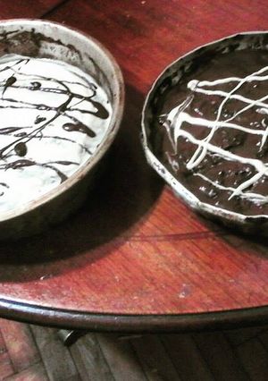 Una foto de Pastel de chocolate sin huevos, ni leche ni mantequilla