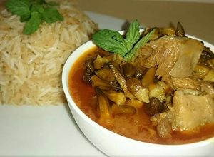 صورة لوصفة يخنة بامية ورز (البامية يابسة)