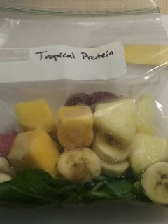 A picture of Tropical Protein Breakfast Smoothie.