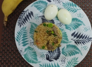 Una foto de Arroz de mollejas de pollo