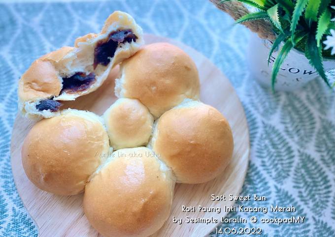 Resipi Roti Paung Inti Kacang Merah Soft Sweet Bun Oleh Sesimple