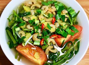 Hình của món Canh Chua Rau Muống Nấu Tôm Khô.