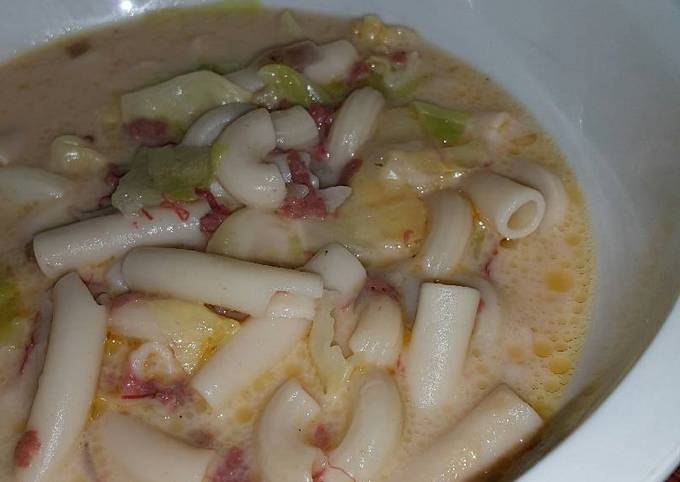 Steps to Make Speedy Simple Creamy Macaroni Soup (Sopas)