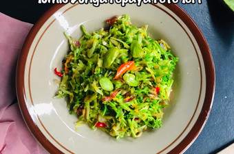 Resep Tumis Bunga Pepaya Pete Teri, Lezat