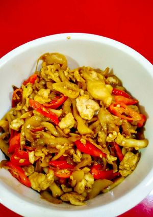 Foto resep Jamur tiram &putih telor oseng mercon