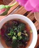 Canh Rau Dền Tía Nước Dùng Tôm Nướng