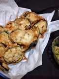 Tempura terung ungu cocol sambel ijo
