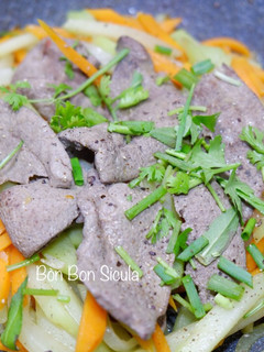 Hình của món Gan Heo Xào Su Su Cà Rốt.