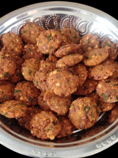 A picture of Matar dal vada (yellow split peas).