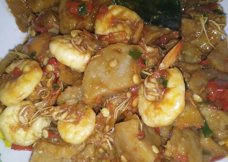 Udang bakso saos tiram sederhana