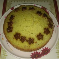 A picture of Suji & chhuwara cake.