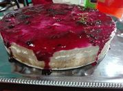 Una foto de cheesecake sin huevo sin horno