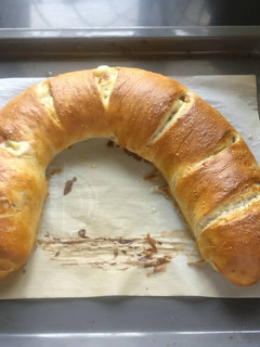 A picture of Italian Stromboli bread.